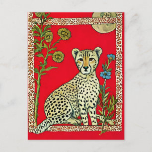 Gepard mit Blume Postkarte