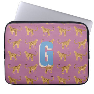 Gepard, mit Monogramm Laptopschutzhülle