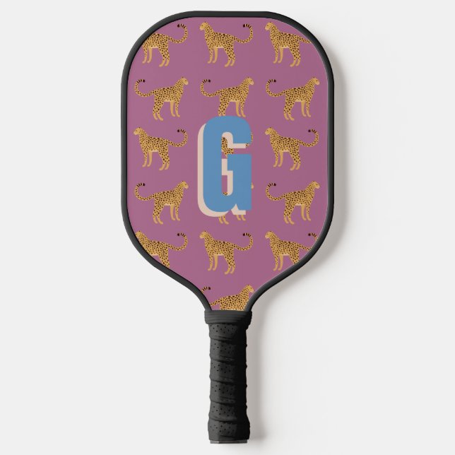 Gepard, mit Monogramm Pickleball Schläger (Vorderseite)