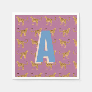 Gepard, mit Monogramm Serviette