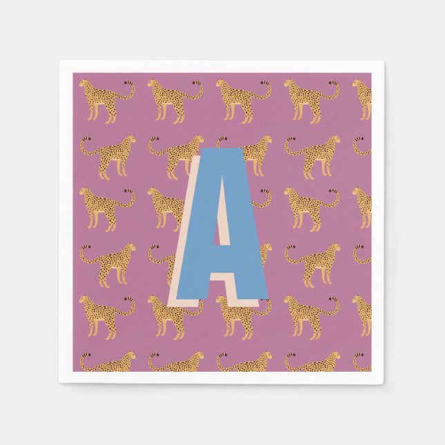 Gepard, mit Monogramm Serviette (Vorderseite)