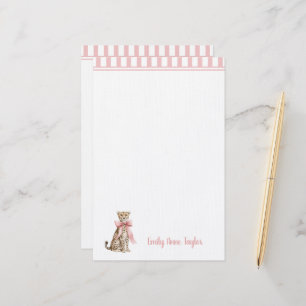 Gepard mit rosa Schleife und Streifen Briefpapier