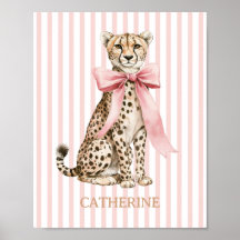 Gepard mit rosa Schleife und Streifen