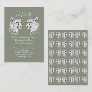 Gepard Moderne Salbei-Hochzeitsdetails Elegantes D Begleitkarte
