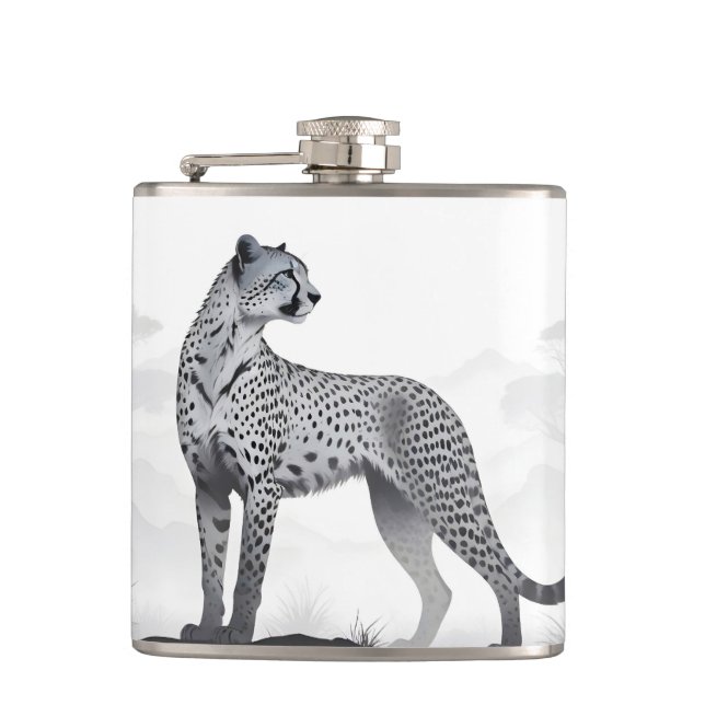 Gepard-Natur-Dschungel Flachmann (Vorderseite)