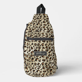 Gepard-Tierdruck Künstlerische Wildkatzenfell-Text Crossbody Bag