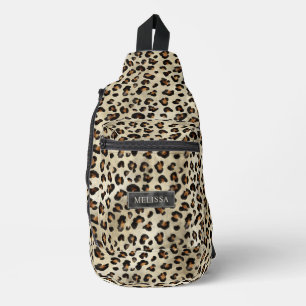 Gepard-Tierdruck Künstlerische Wildkatzenfell-Text Crossbody Bag