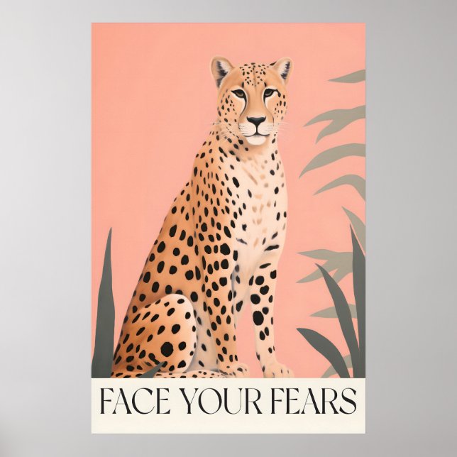 Gepard-Wandkunst-Druck Positive Affirmation, Pfirs Poster (Vorne)