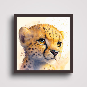 Gepard-Wasserfarbe-Druck-Wandkunst Poster