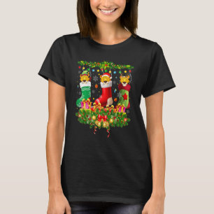 Gepard-Weihnachts-Socken X-Mas-Lichter-Pyjama-Matc T-Shirt