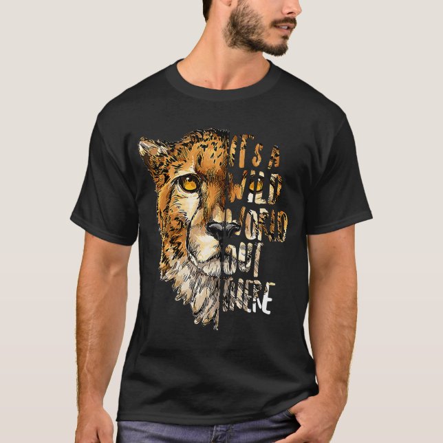 Gepard Wild World da draußen Wildlife Rettend Reha T-Shirt (Vorderseite)