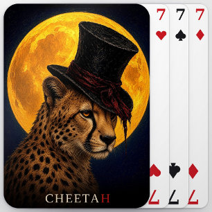 Gepard-Zylinderhut gotischer Surrealismus Spielkarten