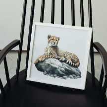 Geparden auf einem Felsen