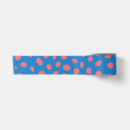 Geparden Coral Blue Satinband