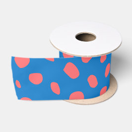 Geparden Coral Blue Satinband