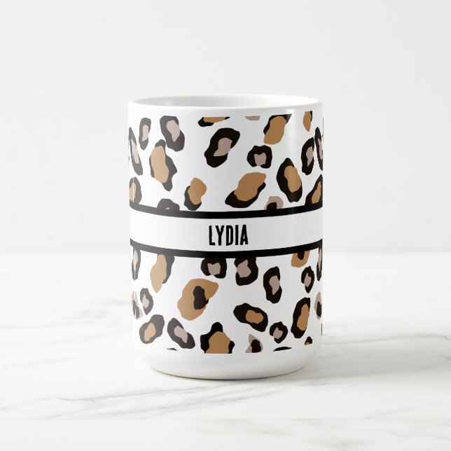 Geparden, Leopard, Tierdruck, Personalisiert Kaffeetasse (Mittel)