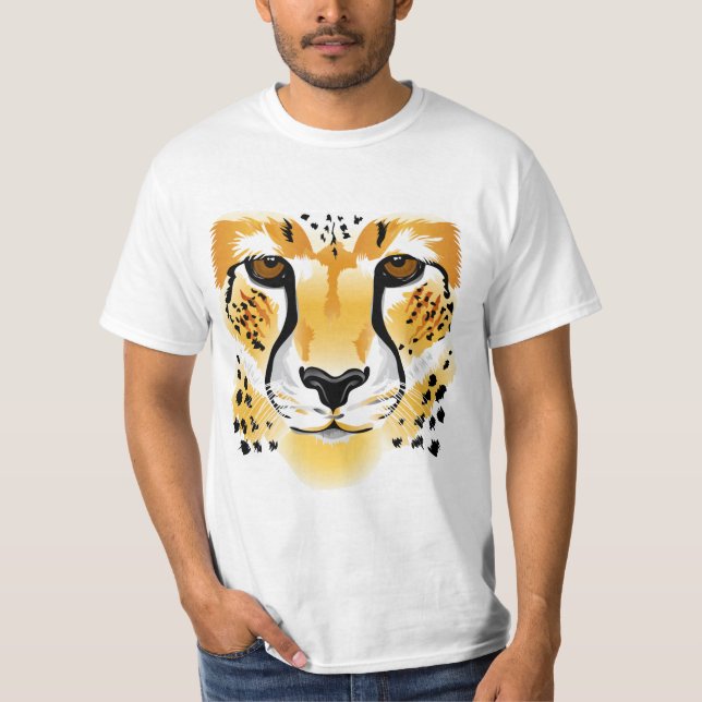 Gepardhauptnahaufnahme-Illustrationsmann T-Shirt (Vorderseite)