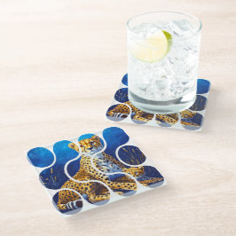 Gepardmutter und Jungtier Wildlife Design Glasuntersetzer