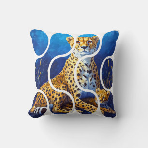 Gepardmutter und Jungtier Wildlife Design Kissen