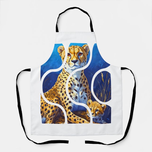 Gepardmutter und Jungtier Wildlife Design Schürze (Vorderseite)