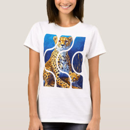 Gepardmutter und Jungtier Wildlife Design T-Shirt