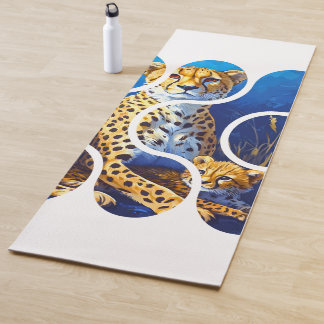 Gepardmutter und Jungtier Wildlife Design Yogamatte