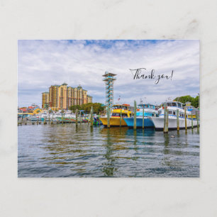 Geparkte Boote Destin Florida Hafen Danke Postkarte