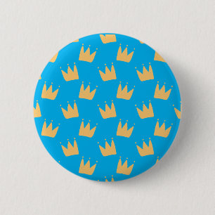 Gepasste, blaugelbe Kronen Button
