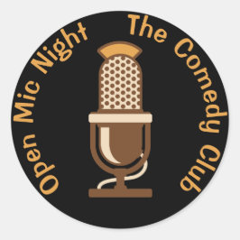 Gepasste Open-Mic-Nacht Runder Aufkleber