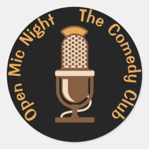 Gepasste Open-Mic-Nacht Runder Aufkleber