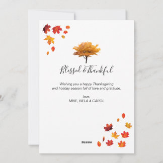Gepasste Thanksgiving-Herbstbaum Feiertagskarte