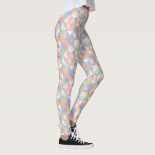 Gepatchworkte Dreiecke in Pfirsich, Lavendel und Leggings