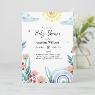 Gepflegte Baby Dusche Einladungskarte mit Design.