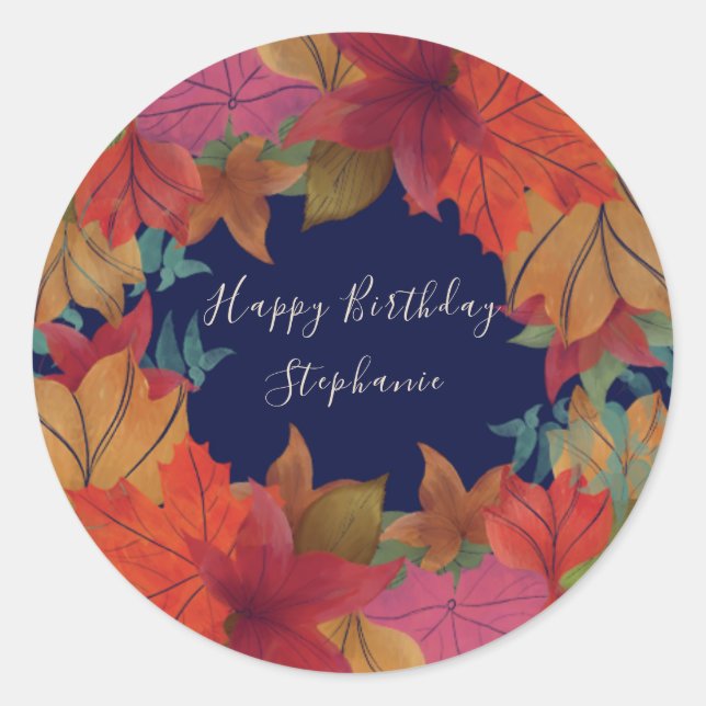 Gepflegter Happy Birthday-Aufkleber Runder Aufkleber (Vorderseite)