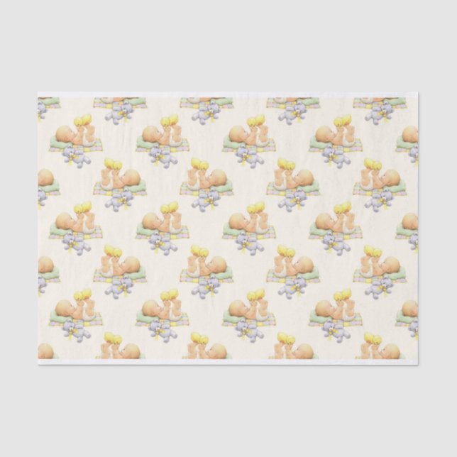 GEPFLEGTES BABYSPIELEN MIT CHICK & TEDDY BEAR SEIDENPAPIER (Vorderseite)