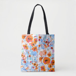 Gepinselte Mohnblumen: Abstrakte Florale Textur Tasche