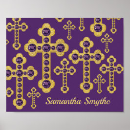 Geplante Kreuze mit 12 Imitaten Amethysten - Poster