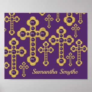 Geplante Kreuze mit 12 Imitaten Amethysten - Poster