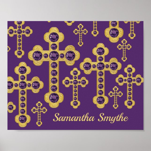 Geplante Kreuze mit 12 Imitaten Amethysten - Poster (Vorne)