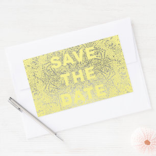 Geprägt   Fun Yellow Summer Silver Gold Foil Rechteckiger Aufkleber