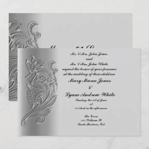 Geprägte klassische Hochzeitseinladung Einladung