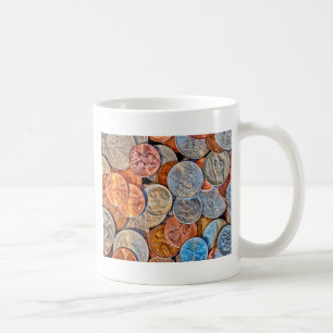 geprägte Währung Kaffeetasse