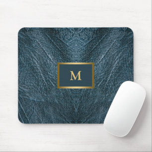 Geprägtes blaues Leder Mousepad