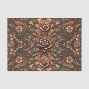 Geprägtes vintage-blumenmuster- Kunstlederoptik Seidenpapier