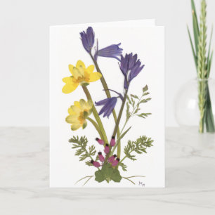 Gepresste Blumen-Entwürfe Karte