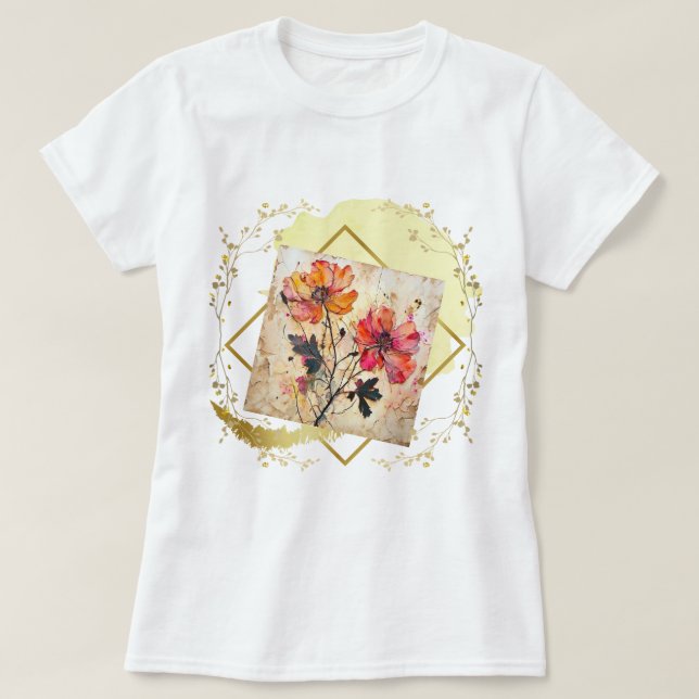 Gepresste Blumen T-Shirt (Design vorne)