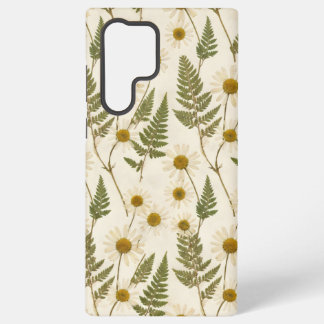 Gepresste Gänseblümchen & Farn Botanisches Vintage Samsung Galaxy Hülle