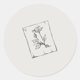 Gepresste Rose - Korrespondenz im Regency-Stil Runder Aufkleber