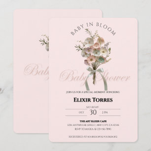 Gepresste Wildblumen-Baby-in-Bloom-Boho-Baby-Party Einladung