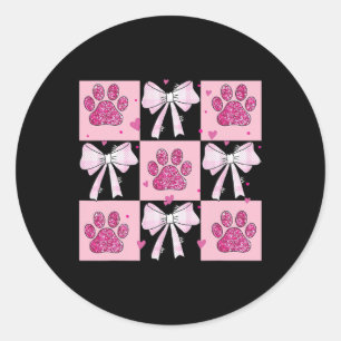 Geprüfter Paw Dog Valentine Coquette Runder Aufkleber